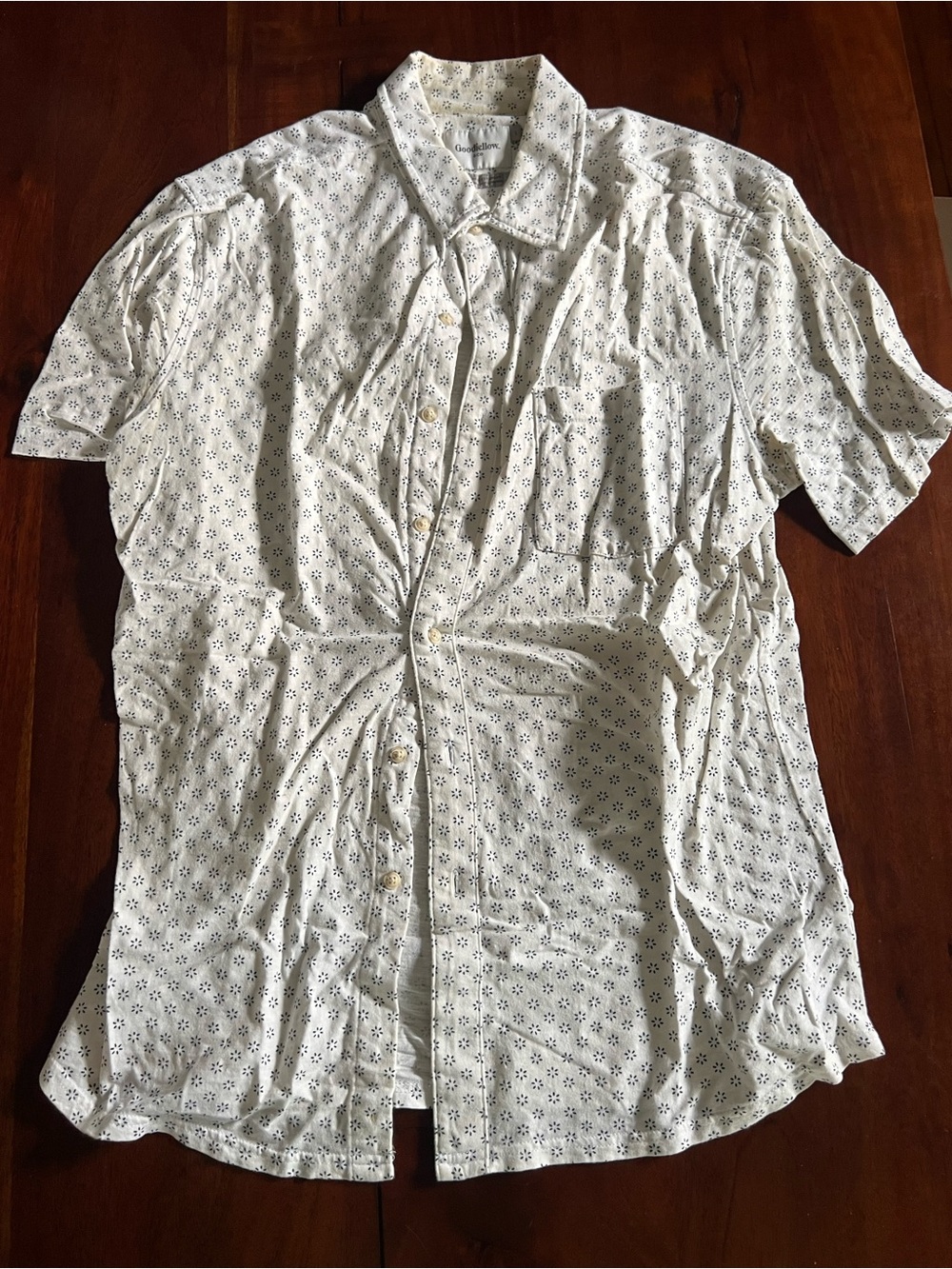 Men’s Goodfellow Button-Down Polo | Large | 100% Cotton